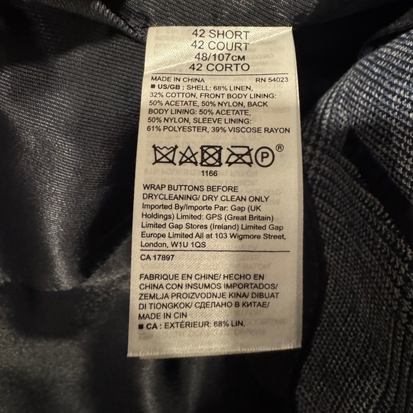 Banana Republic Blue Linen Plaid Blazer - Picture 5 of 6